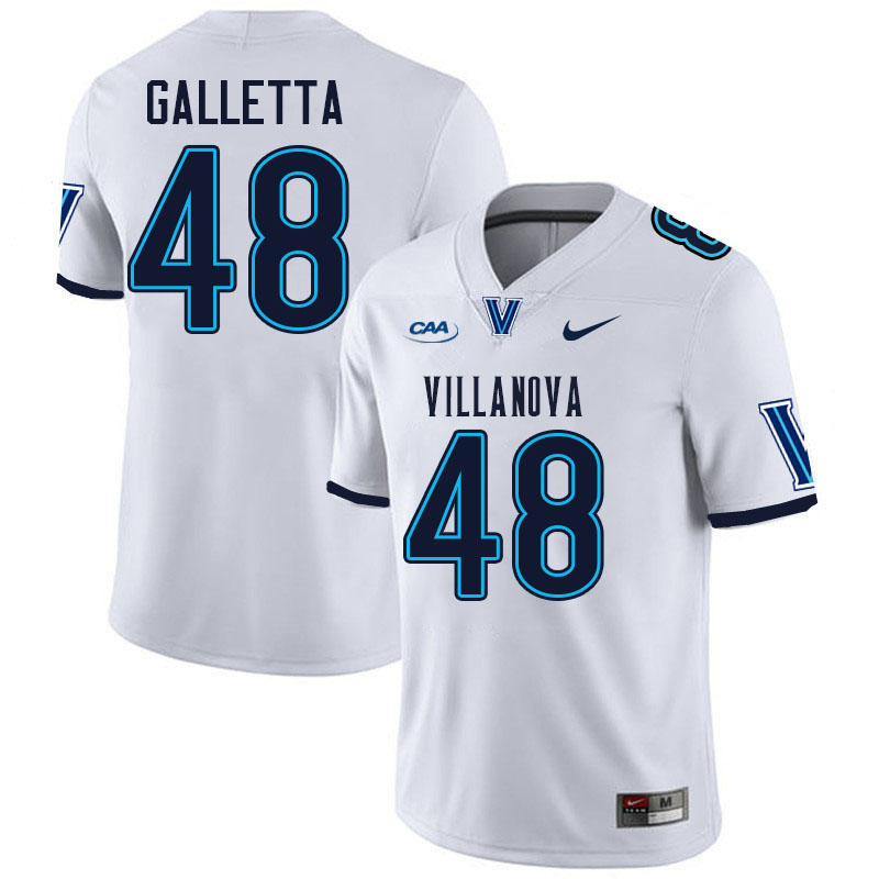Villanova Wildcats #48 Griffin Galletta College Football Jerseys Stitched-White